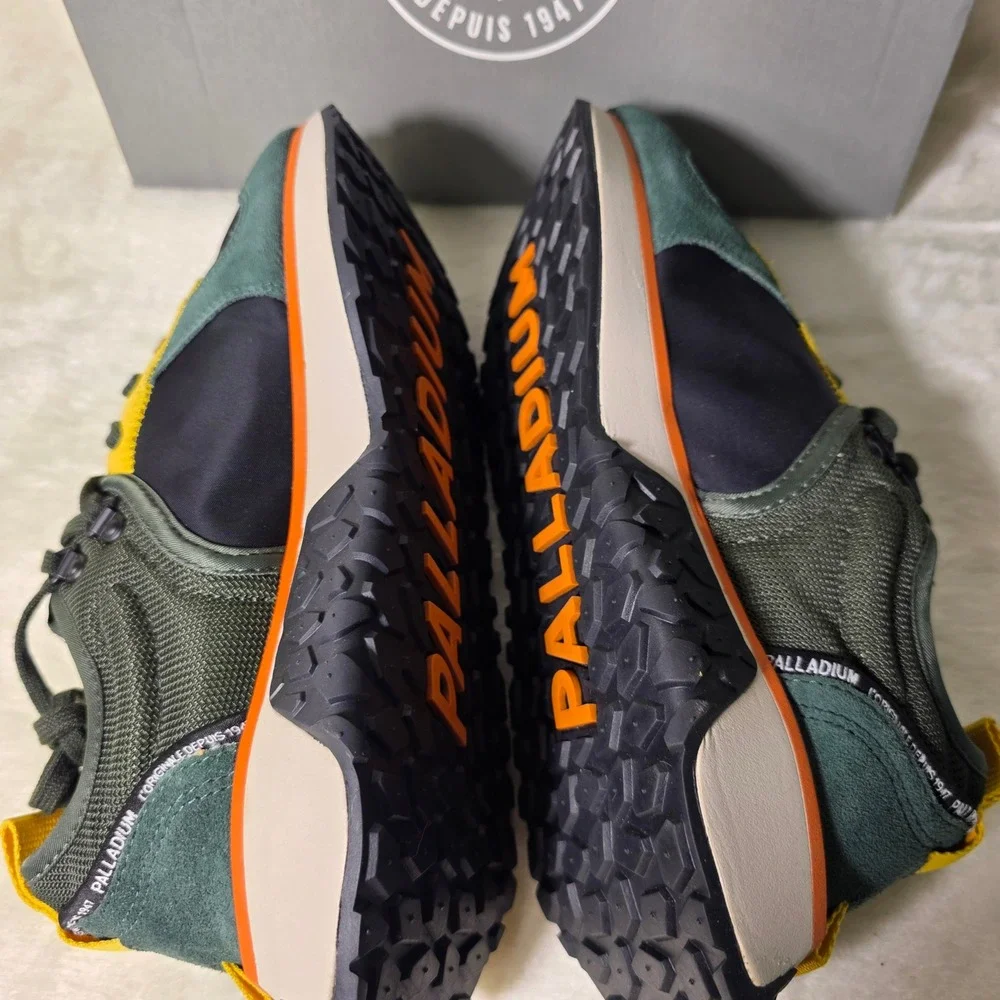 Palladium Troop Runner Duffel Bag Green Yellow Sneakers Mens 8 Womens 9.5 NWT